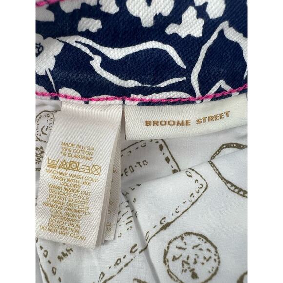 Kate Spade Broome Street Floral Print Pants Jeans Navy and White Women's Size 28 - Picture 5 of 7